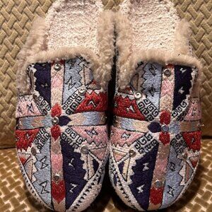 Free People Collection Textile Damon Blue Combo Mules